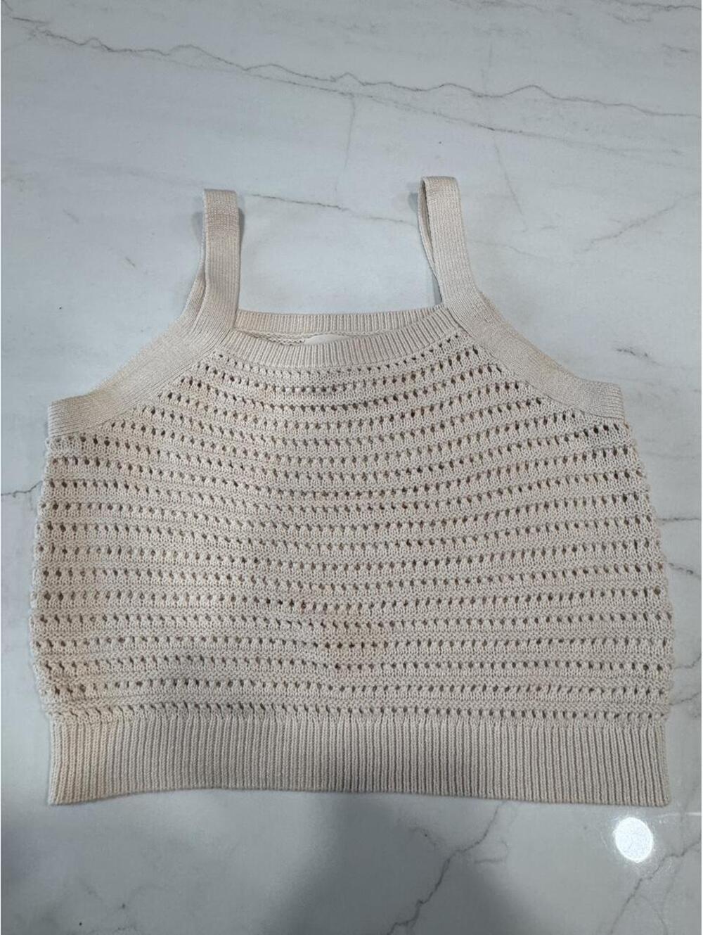 Universal Thread Women's Cream and Tan Vests-tanks-cami